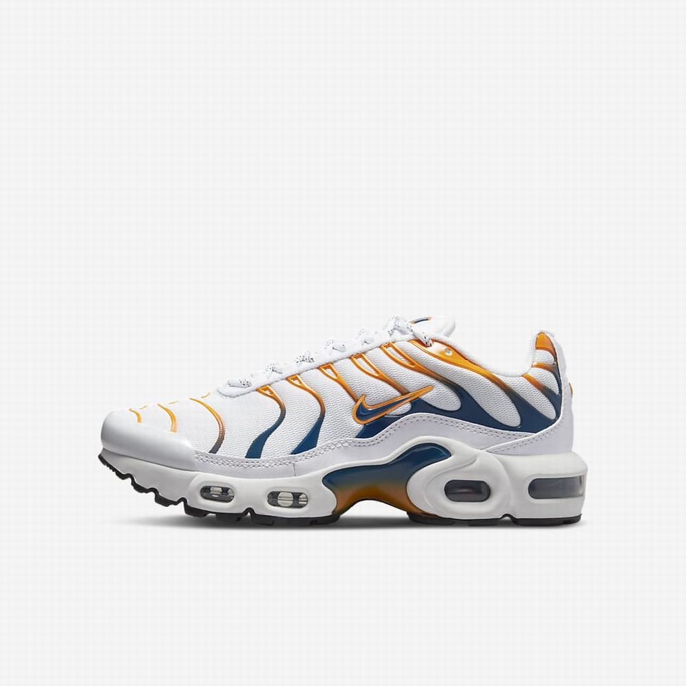 Nike Air Max Plus Gyerek Utcai Cipő Fehér Fekete | NI8201-M05