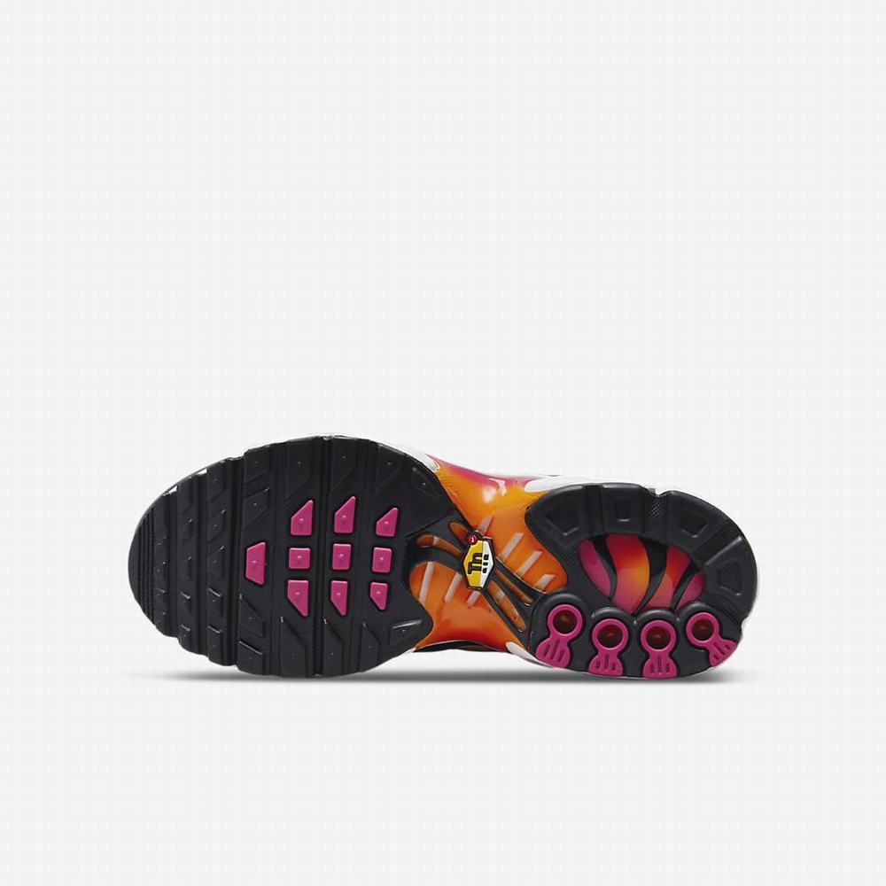 Nike Air Max Plus Gyerek Utcai Cipő Fekete Fehér Rózsaszín | NI3561-N82