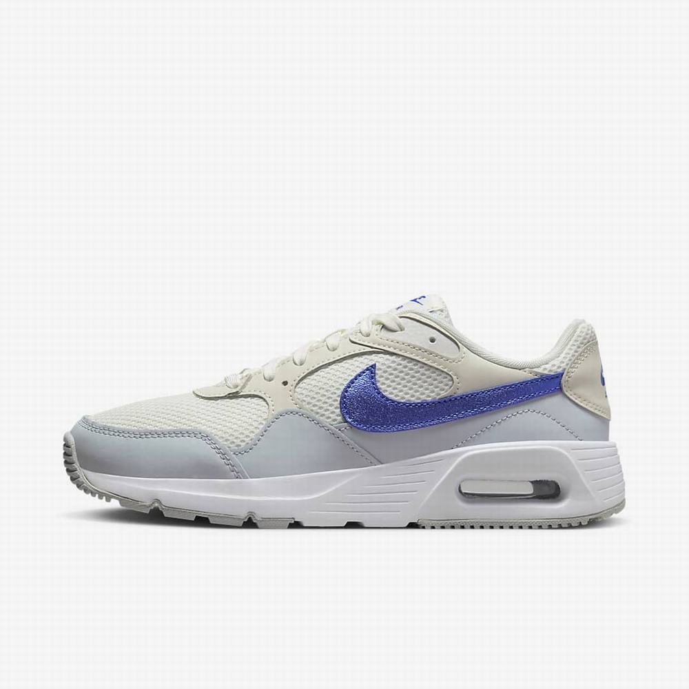 Nike Air Max SC Női Utcai Cipő Fehér Platina Fehér Kék | NI0816-B32