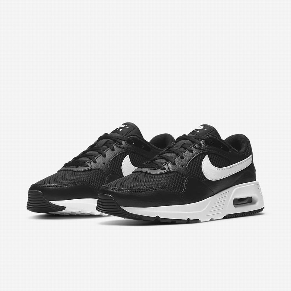 Nike Air Max SC Női Utcai Cipő Fekete Fehér | NI7541-K06