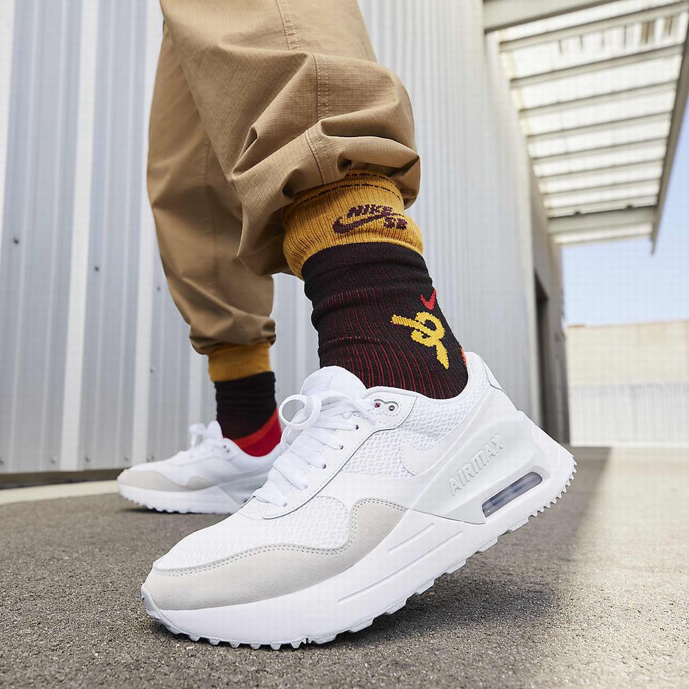 Nike Air Max SYSTM Férfi Utcai Cipő Fehér Platina Fehér | NI8490-Y59