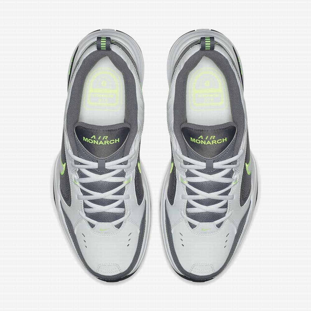 Nike Air Monarch IV Férfi Utcai Cipő Fehér Szürke Sötétszürke Fehér | NI0835-B80