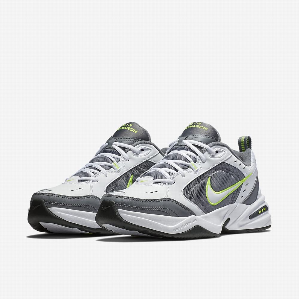 Nike Air Monarch IV Férfi Utcai Cipő Fehér Szürke Sötétszürke Fehér | NI0835-B80