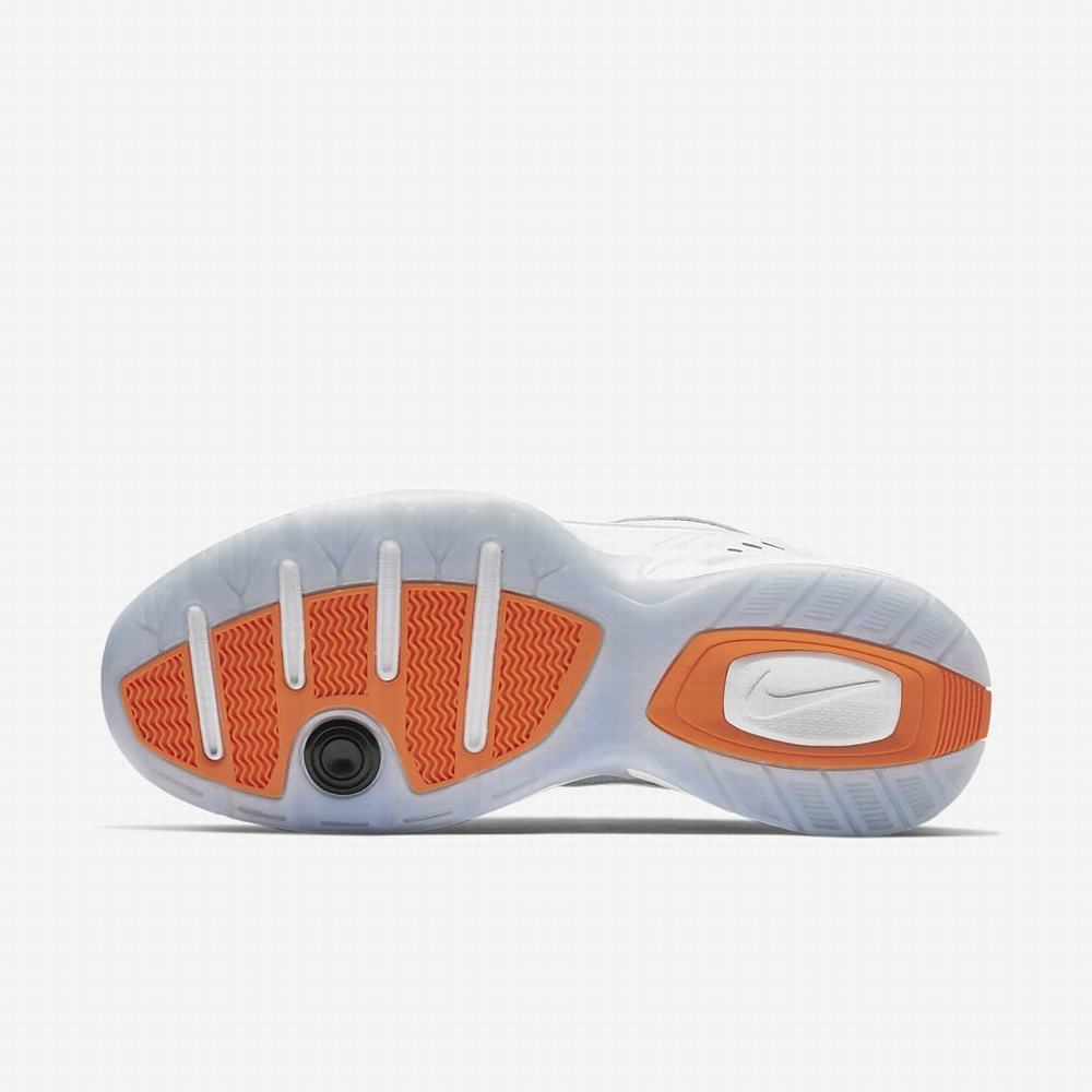 Nike Air Monarch IV Premium Férfi Edzőcipő Fehér Narancssárga Metal Titán | NI0263-Z73