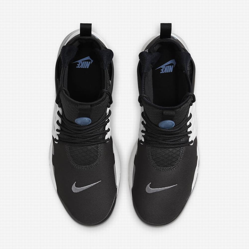 Nike Air Presto Mid Utility Férfi Utcai Cipő Sötétszürke Fehér Szürke Kék | NI1690-J09