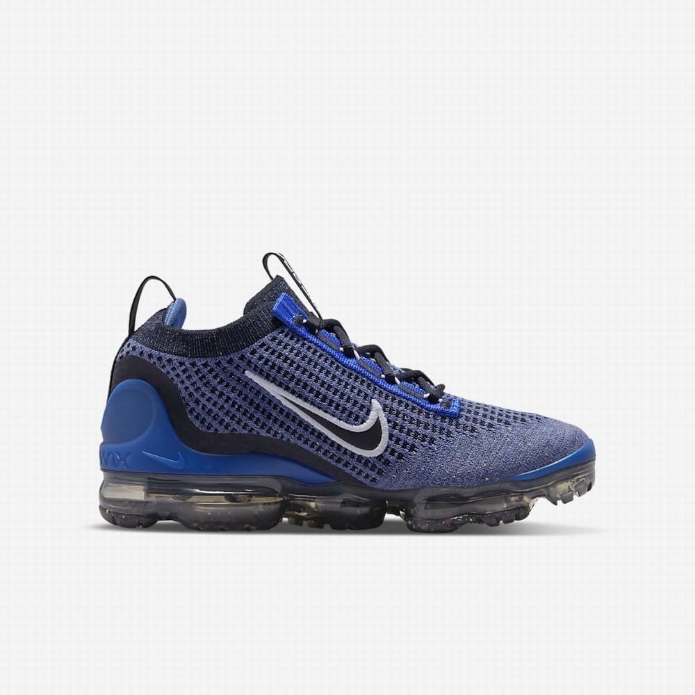 Nike Air VaporMax 2021 FK Gyerek Utcai Cipő Királykék Fehér Sötétszürke Fekete | NI6231-U51