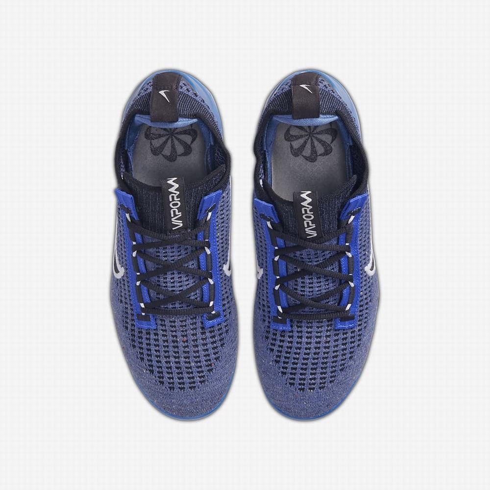 Nike Air VaporMax 2021 FK Gyerek Utcai Cipő Királykék Fehér Sötétszürke Fekete | NI6231-U51