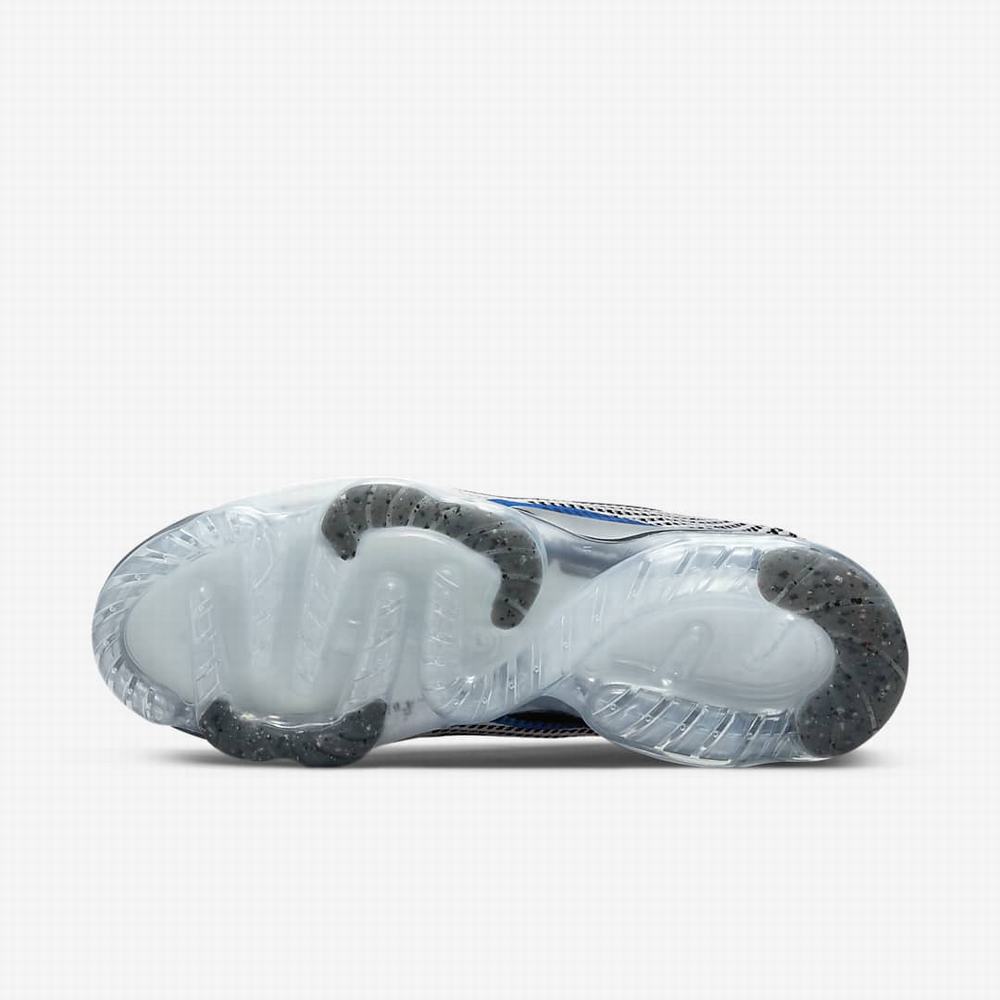 Nike Air VaporMax 2021 Flyknit Férfi Utcai Cipő Fehér Fekete Metal Titán Kék | NI5216-E07