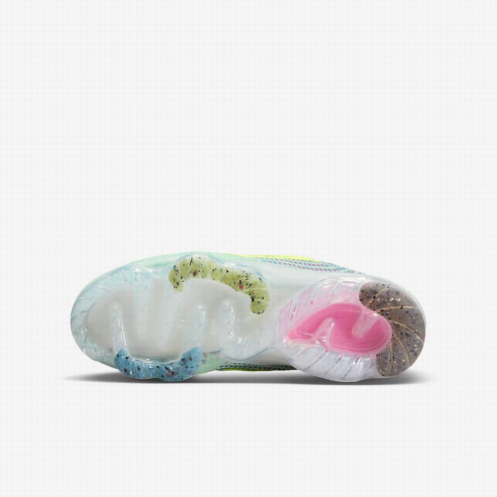 Nike Air VaporMax 2021 Flyknit Next Nature Gyerek Utcai Cipő Zöld Kék Metal Titán Fekete | NI1570-J40