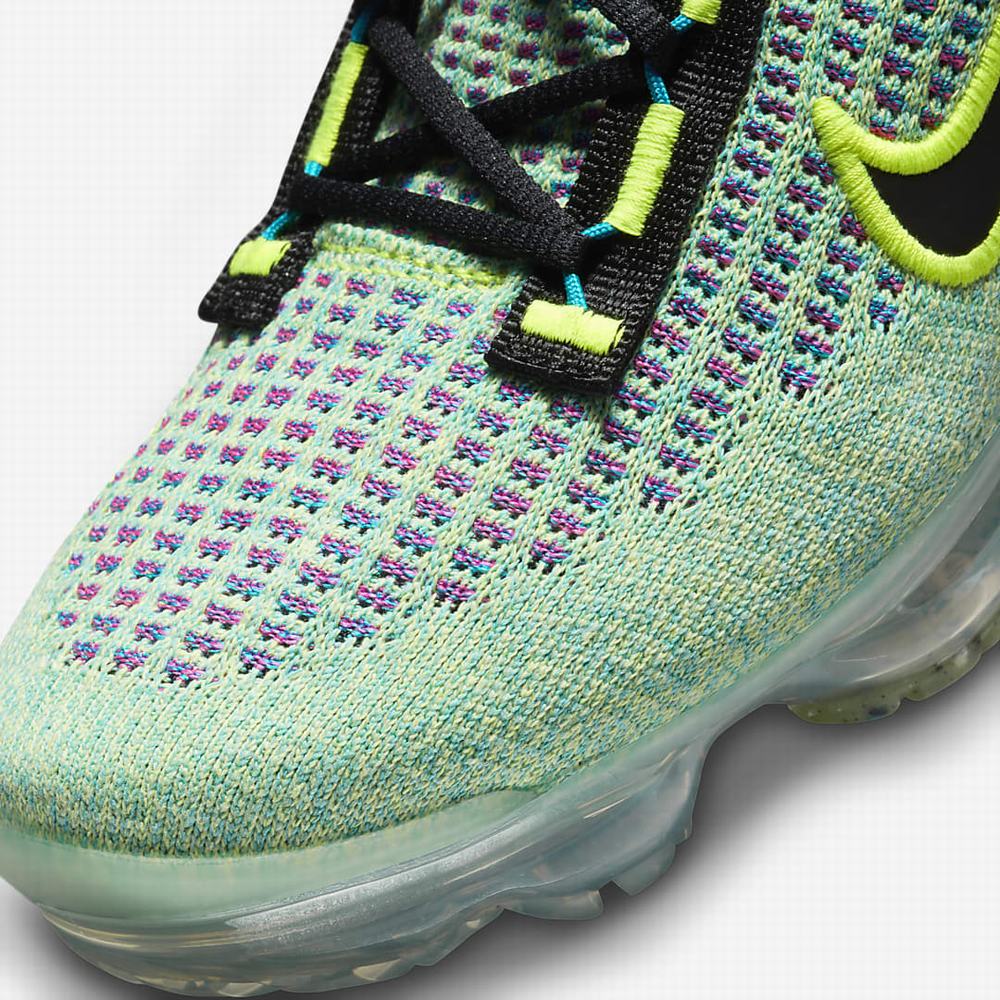 Nike Air VaporMax 2021 Flyknit Next Nature Gyerek Utcai Cipő Zöld Kék Metal Titán Fekete | NI1570-J40