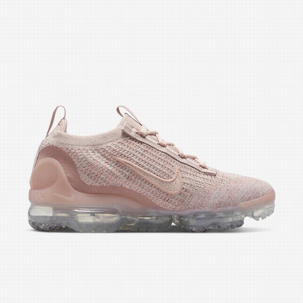 Nike Air VaporMax 2021 Flyknit Női Utcai Cipő Rózsaszín Rózsaszín Metal Titán Rózsaszín | NI0647-E07