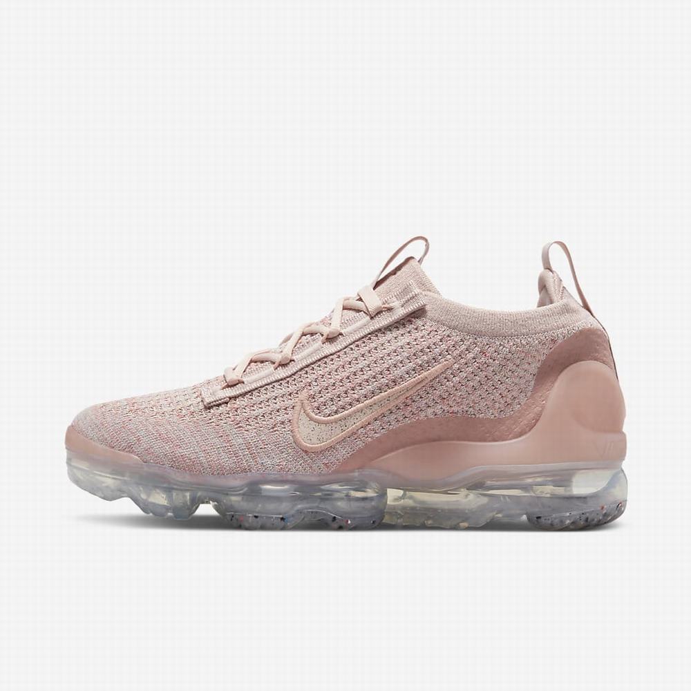 Nike Air VaporMax 2021 Flyknit Női Utcai Cipő Rózsaszín Rózsaszín Metal Titán Rózsaszín | NI0647-E07