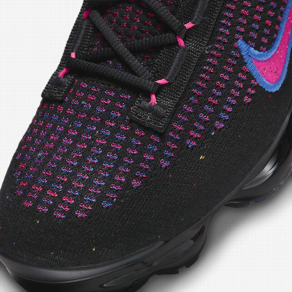 Nike Air VaporMax 2021 Flyknit Női Utcai Cipő Fekete Kék Világos Piros Rózsaszín | NI5032-W56