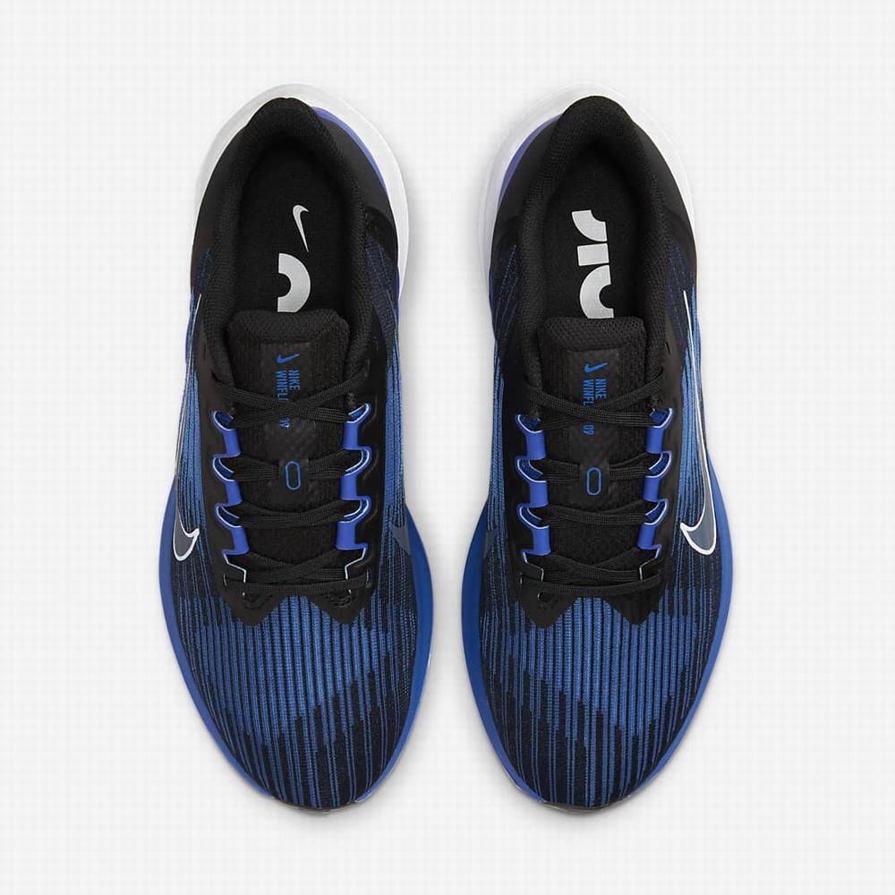 Nike Air Winflo 9 Férfi Futócipő Fekete Királykék Kék Fehér | NI8310-X19