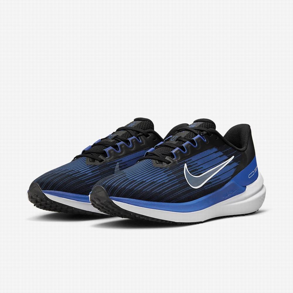 Nike Air Winflo 9 Férfi Futócipő Fekete Királykék Kék Fehér | NI8310-X19