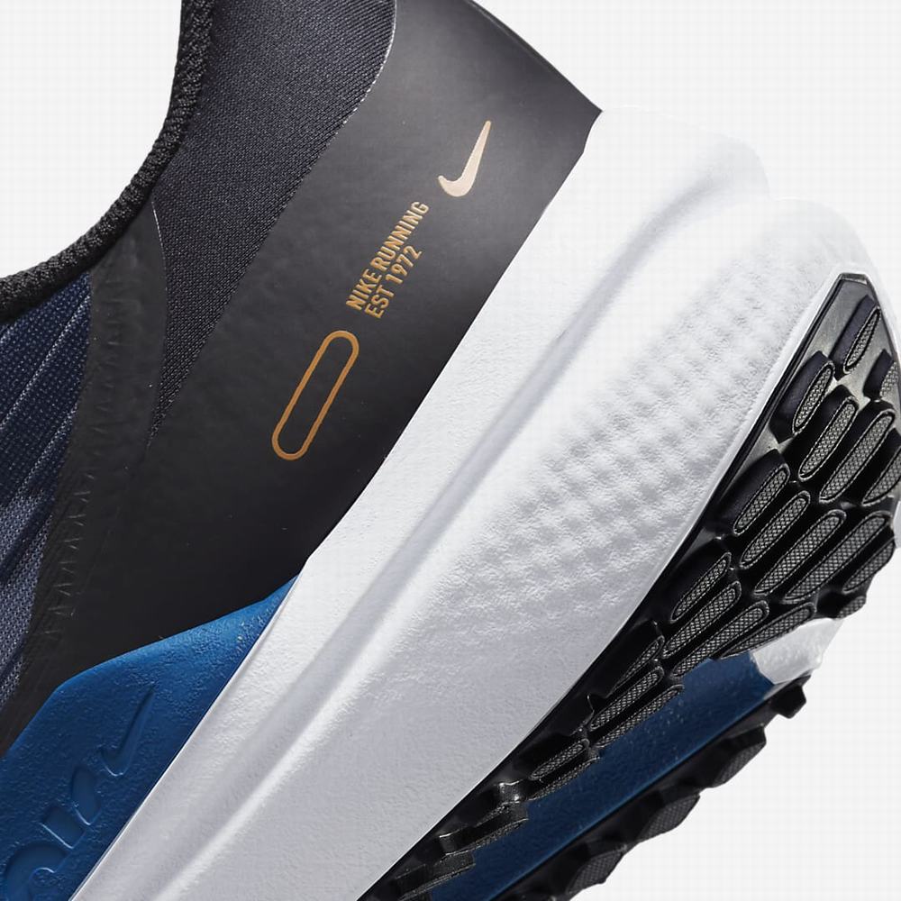Nike Air Winflo 9 Férfi Futócipő Obszidián Fekete Fehér Sötétkék | NI7830-Y10