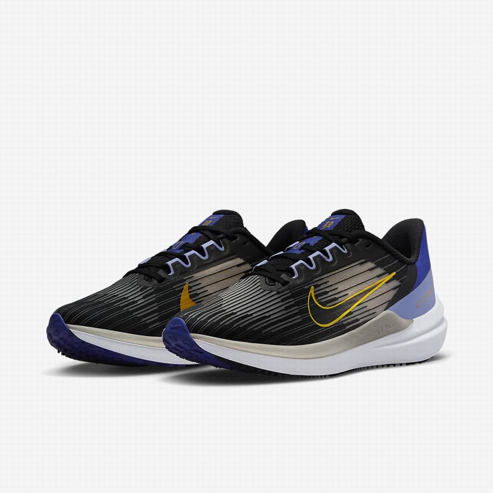 Nike Air Winflo 9 Női Futócipő Fekete Sárga | NI3605-C19