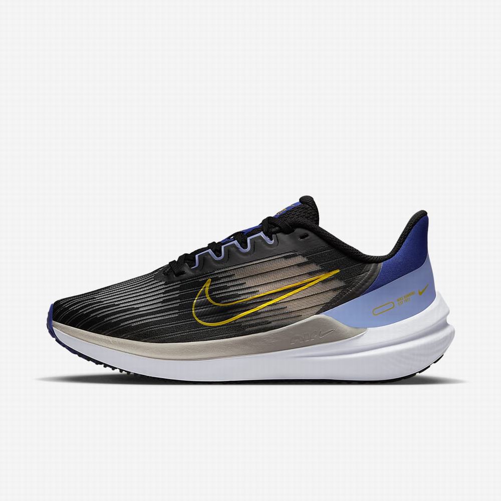 Nike Air Winflo 9 Női Futócipő Fekete Sárga | NI3605-C19