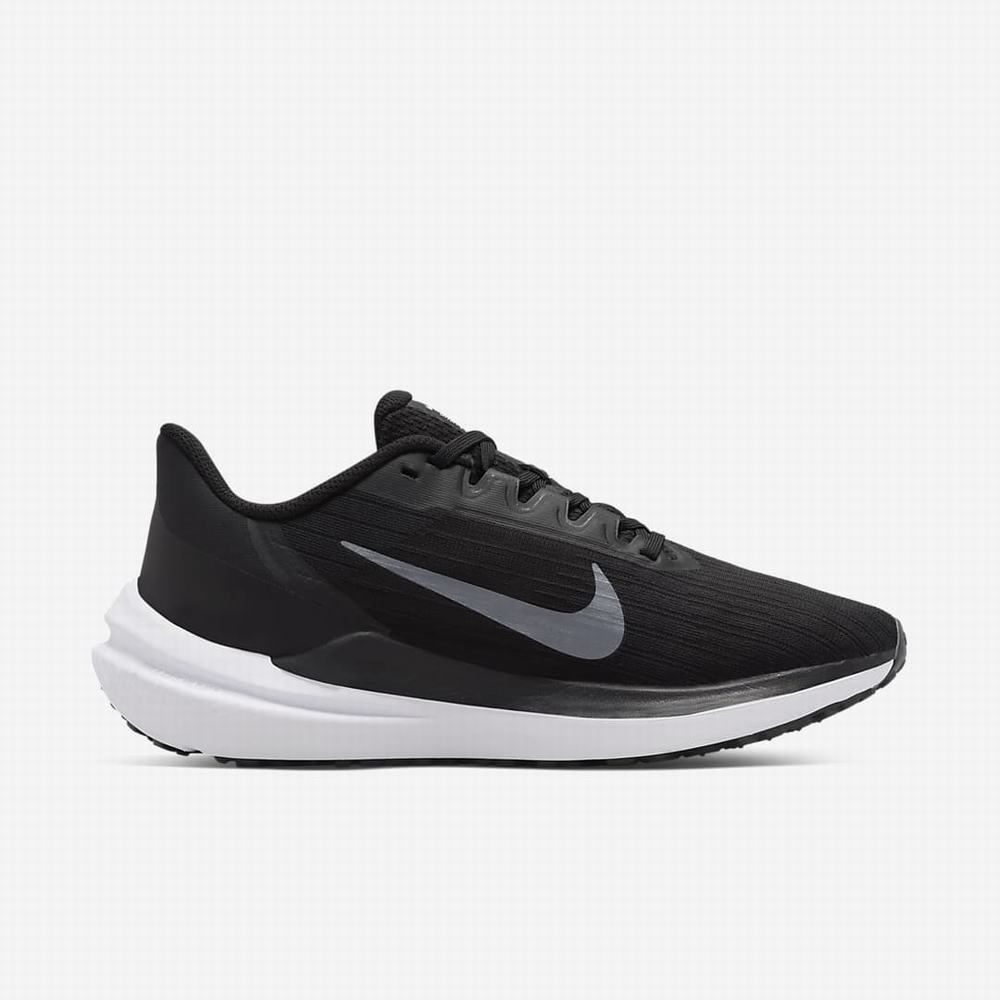 Nike Air Winflo 9 Női Futócipő Fekete Sötétszürke Platina Fehér | NI4219-P01