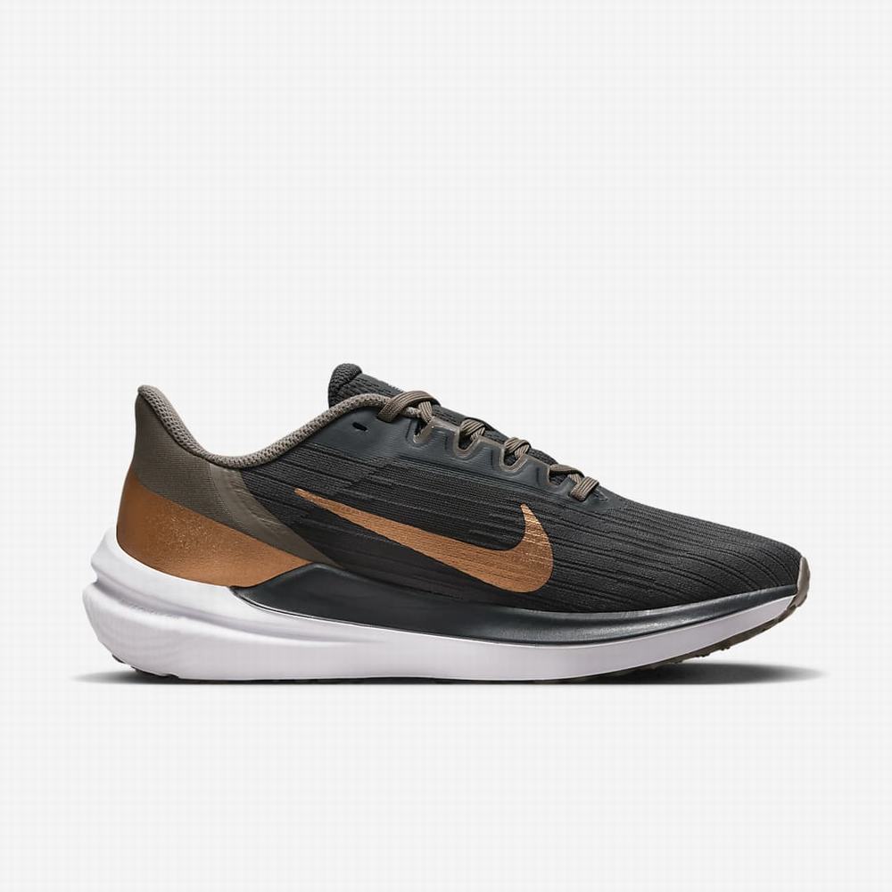 Nike Air Winflo 9 Női Futócipő Sötétszürke Olivazöld Szürke Metal Réz Metal Titán | NI7642-V72