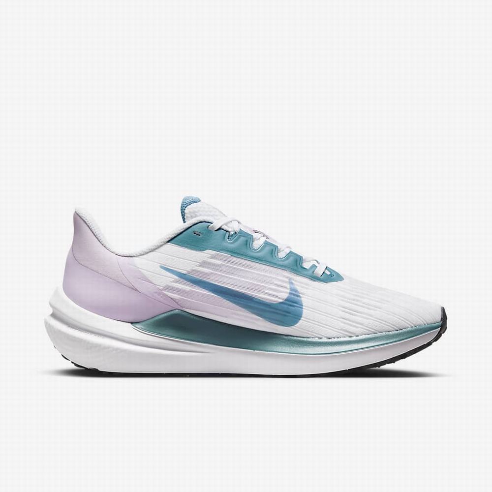 Nike Air Winflo 9 Premium Női Futócipő Fehér Fekete | NI3098-L47