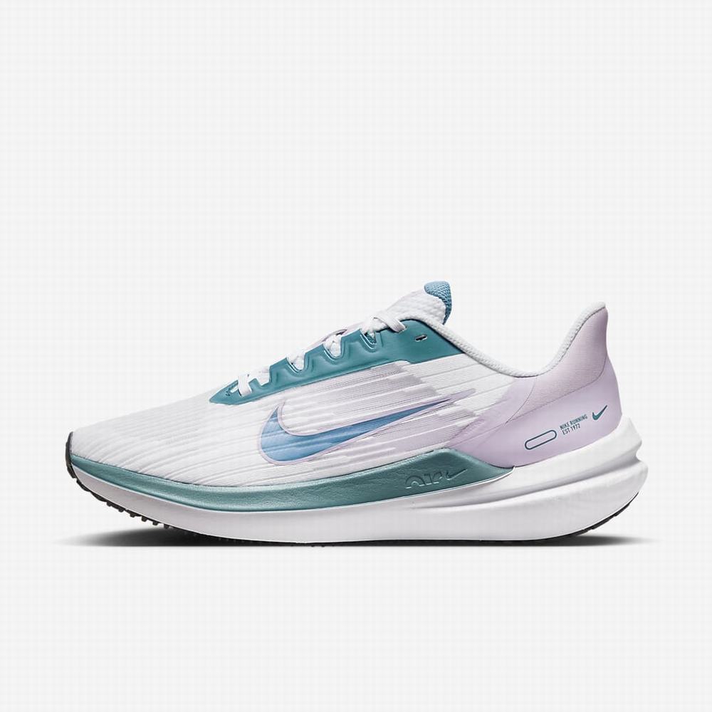Nike Air Winflo 9 Premium Női Futócipő Fehér Fekete | NI3098-L47