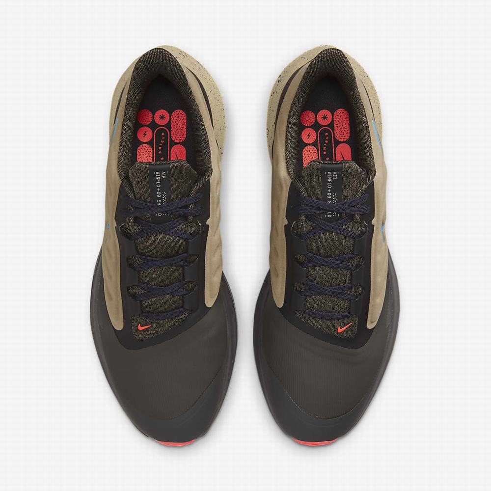 Nike Air Winflo 9 Shield Férfi Futócipő Szürke Khaki Fekete Kék | NI9635-U14
