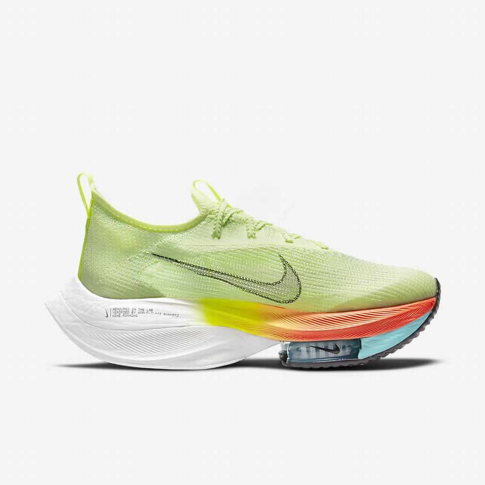 Nike Air Zoom Alphafly NEXT% Flyknit Női Futócipő Zöld Narancssárga Türkiz Fekete | NI5061-Q42