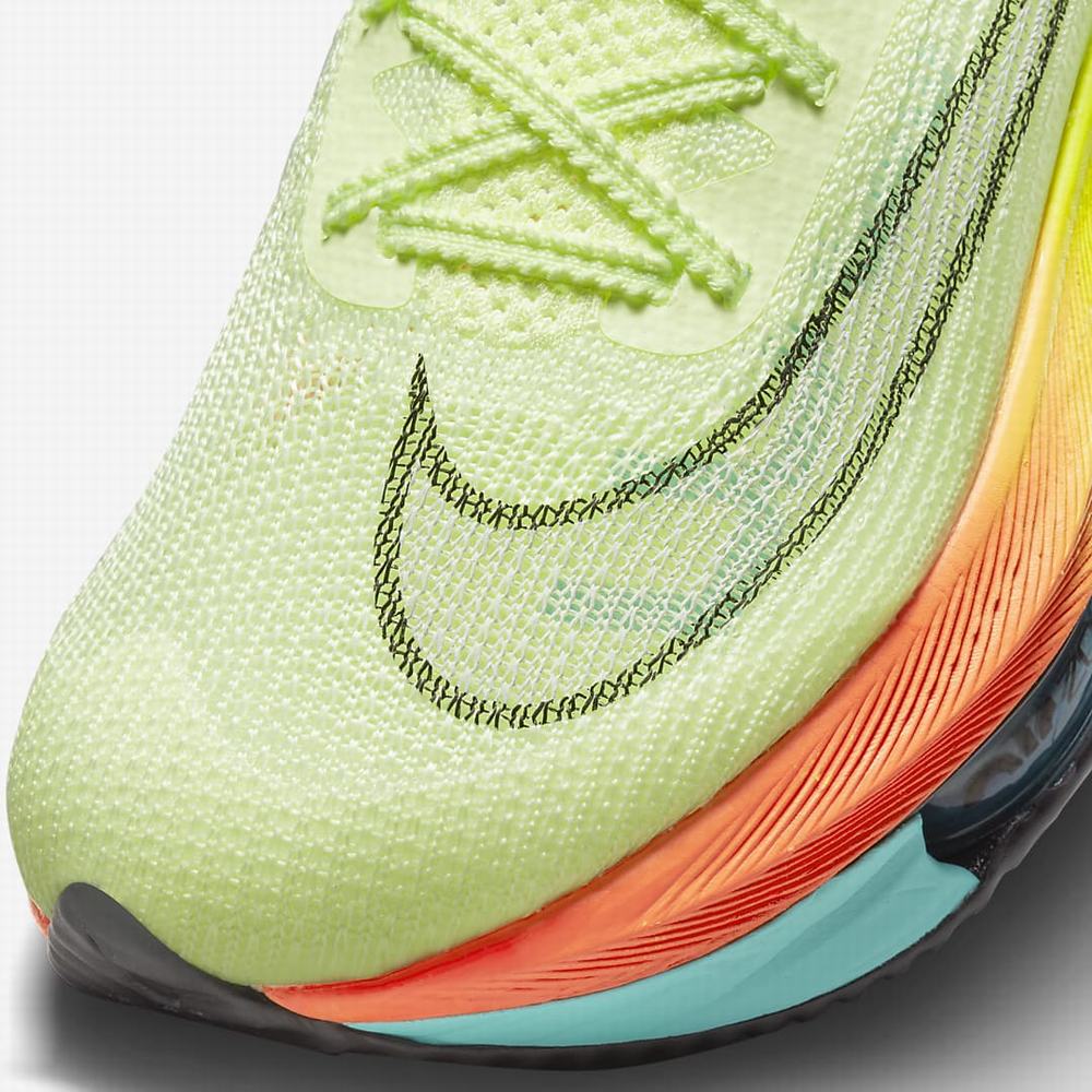 Nike Air Zoom Alphafly NEXT% Flyknit Női Futócipő Zöld Narancssárga Türkiz Fekete | NI5061-Q42
