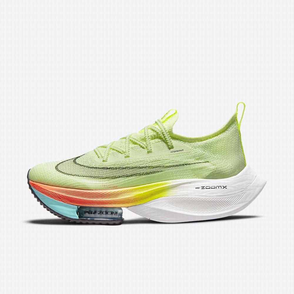 Nike Air Zoom Alphafly NEXT% Flyknit Női Futócipő Zöld Narancssárga Türkiz Fekete | NI5061-Q42