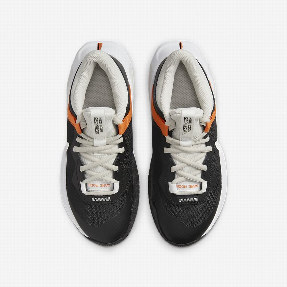 Nike Air Zoom Crossover Gyerek Kosárlabda Cipő Fekete Narancssárga Fehér | NI0269-S02