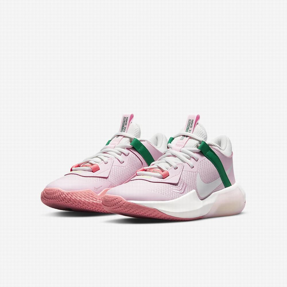 Nike Air Zoom Crossover Gyerek Kosárlabda Cipő Rózsaszín Fehér | NI5987-M36