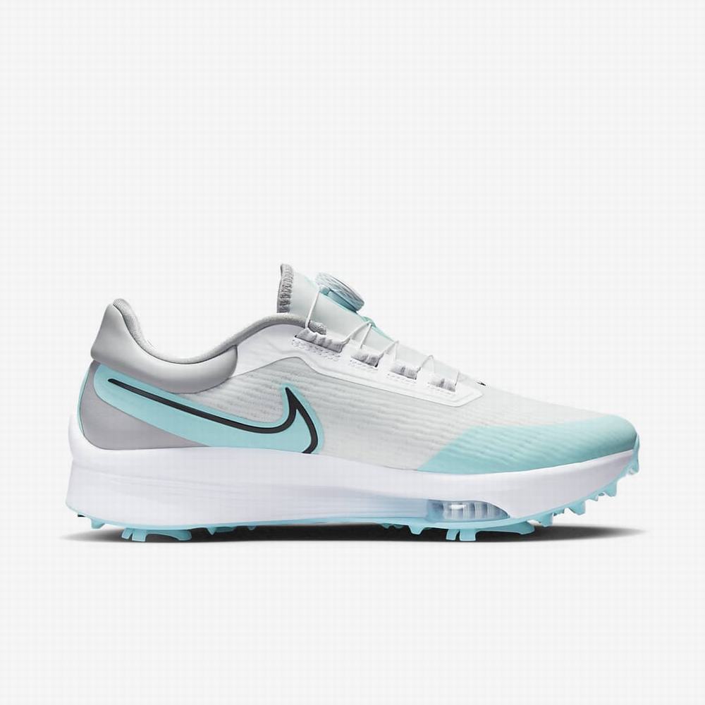 Nike Air Zoom Infinity Tour NEXT% Boa (Wide) Férfi Golf Cipő Fehér Világos Szürke Fekete | NI4359-Z38