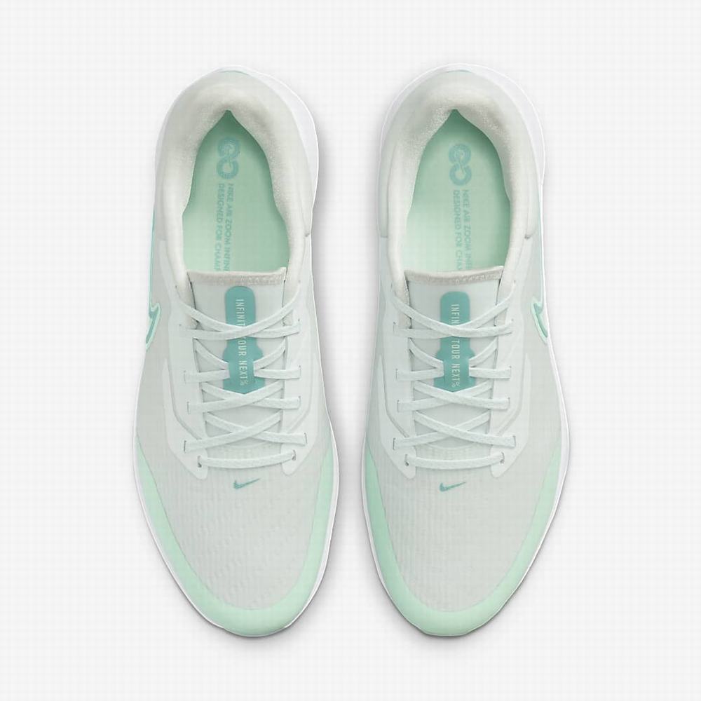 Nike Air Zoom Infinity Tour NEXT% Férfi Golf Cipő Fehér Menta Platina Világoskék Türkiz | NI9120-J40