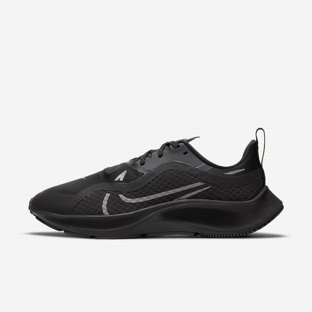 Nike Air Zoom Pegasus 37 Shield Női Futócipő Fekete Sötétszürke | NI1937-D37