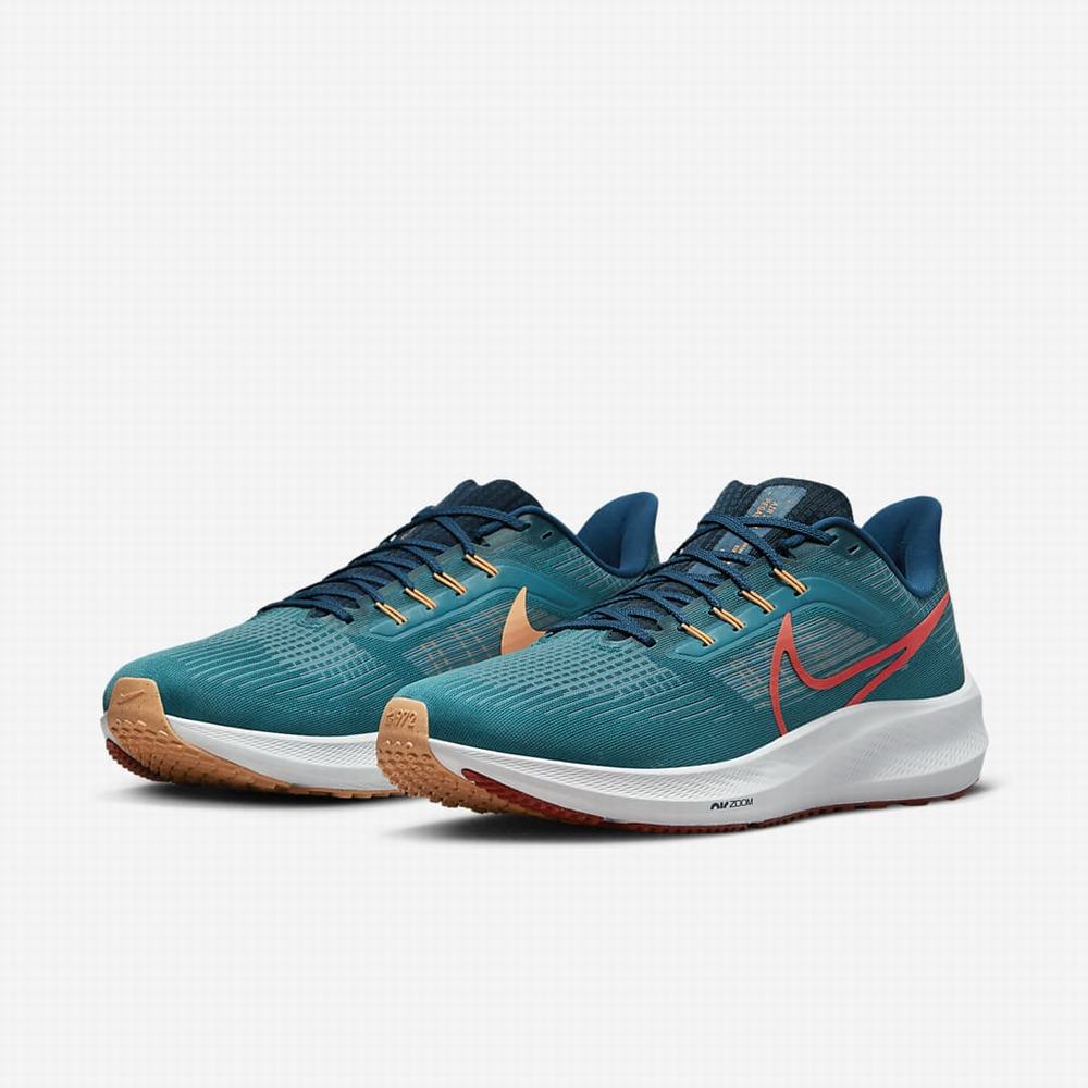 Nike Air Zoom Pegasus 39 Férfi Futócipő Zöld Kék Világos Piros | NI5790-P86