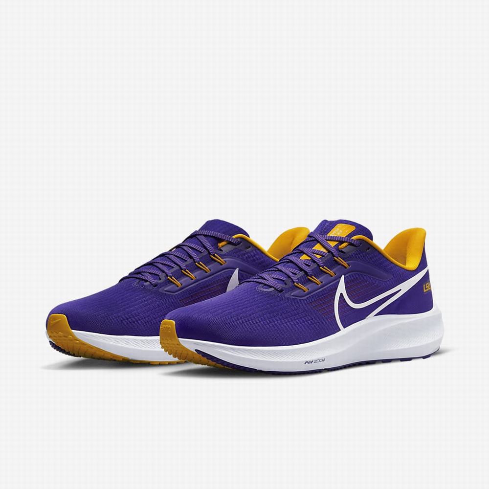 Nike Air Zoom Pegasus 39 (LSU) Férfi Utcai Cipő Lila Arany Fehér | NI3026-L36