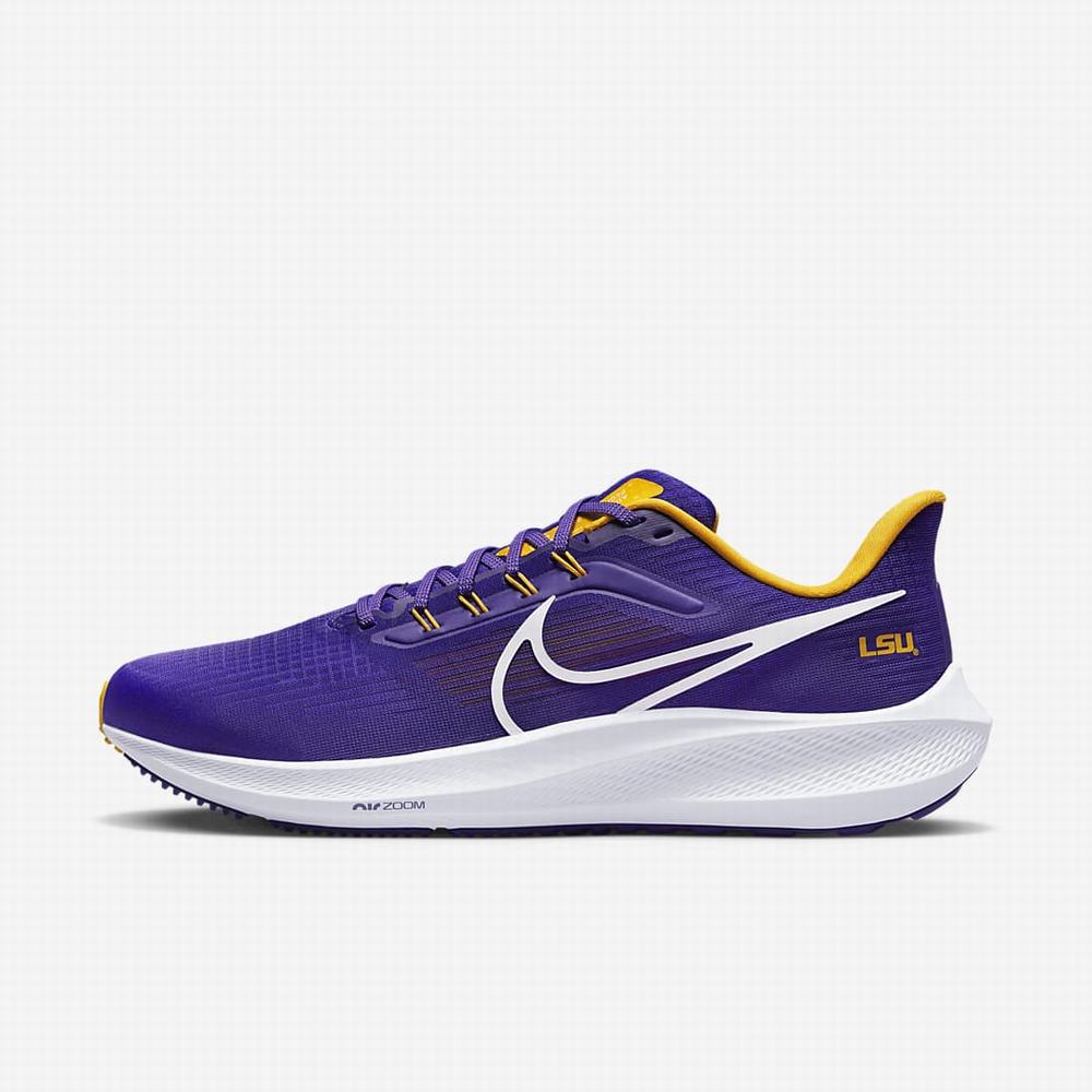 Nike Air Zoom Pegasus 39 (LSU) Férfi Utcai Cipő Lila Arany Fehér | NI3026-L36