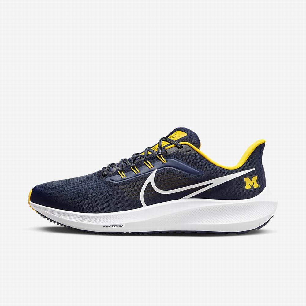 Nike Air Zoom Pegasus 39 (Michigan) Férfi Utcai Cipő Sötétkék Fehér | NI2956-D09
