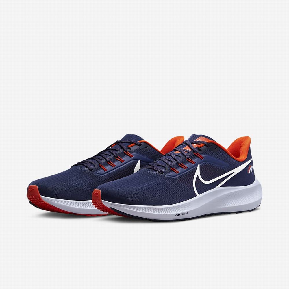 Nike Air Zoom Pegasus 39 (NFL Denver Broncos) Férfi Futócipő Sötétkék Narancssárga Fehér | NI8145-A73