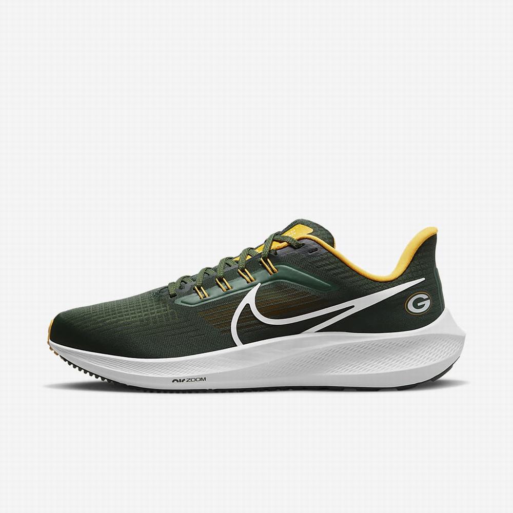 Nike Air Zoom Pegasus 39 (NFL Green Bay Packers) Férfi Futócipő Zöld Arany Fehér | NI9471-R19