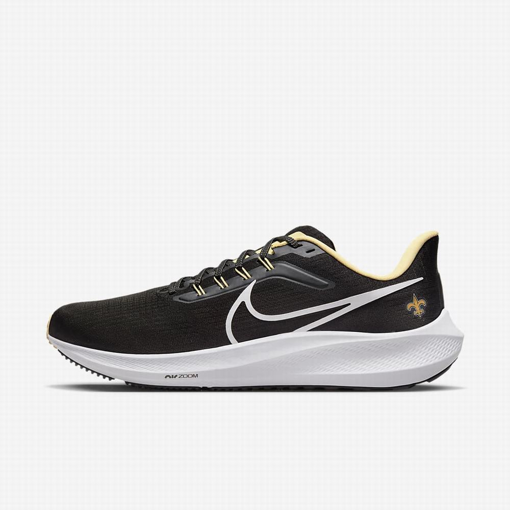Nike Air Zoom Pegasus 39 (NFL New Orleans Saints) Férfi Futócipő Fekete Arany Fehér | NI5980-E59