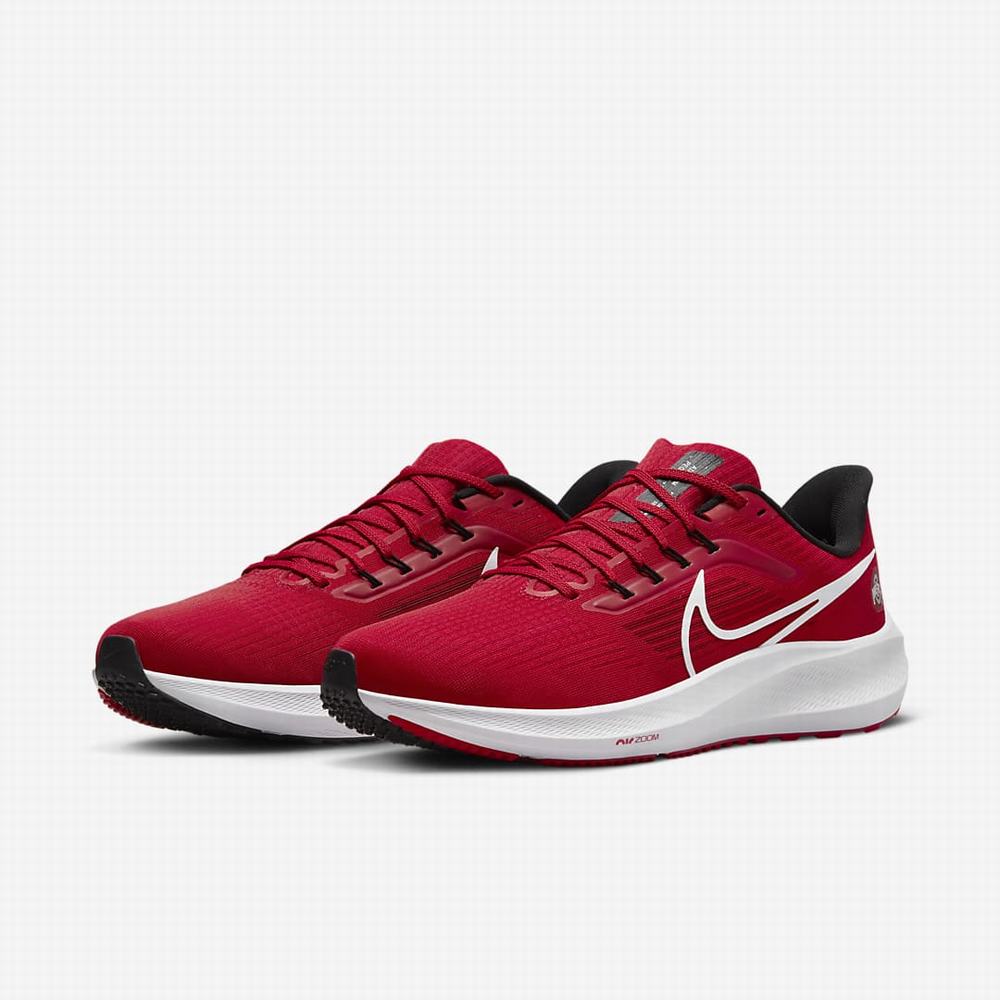 Nike Air Zoom Pegasus 39 (Ohio State) Férfi Utcai Cipő Piros Fekete Fehér | NI2467-V72