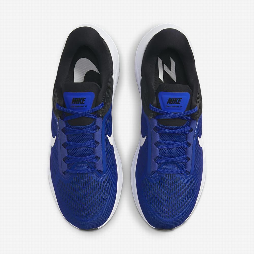 Nike Air Zoom Structure 24 Férfi Futócipő Királykék Fekete Kék Fehér | NI9102-J21