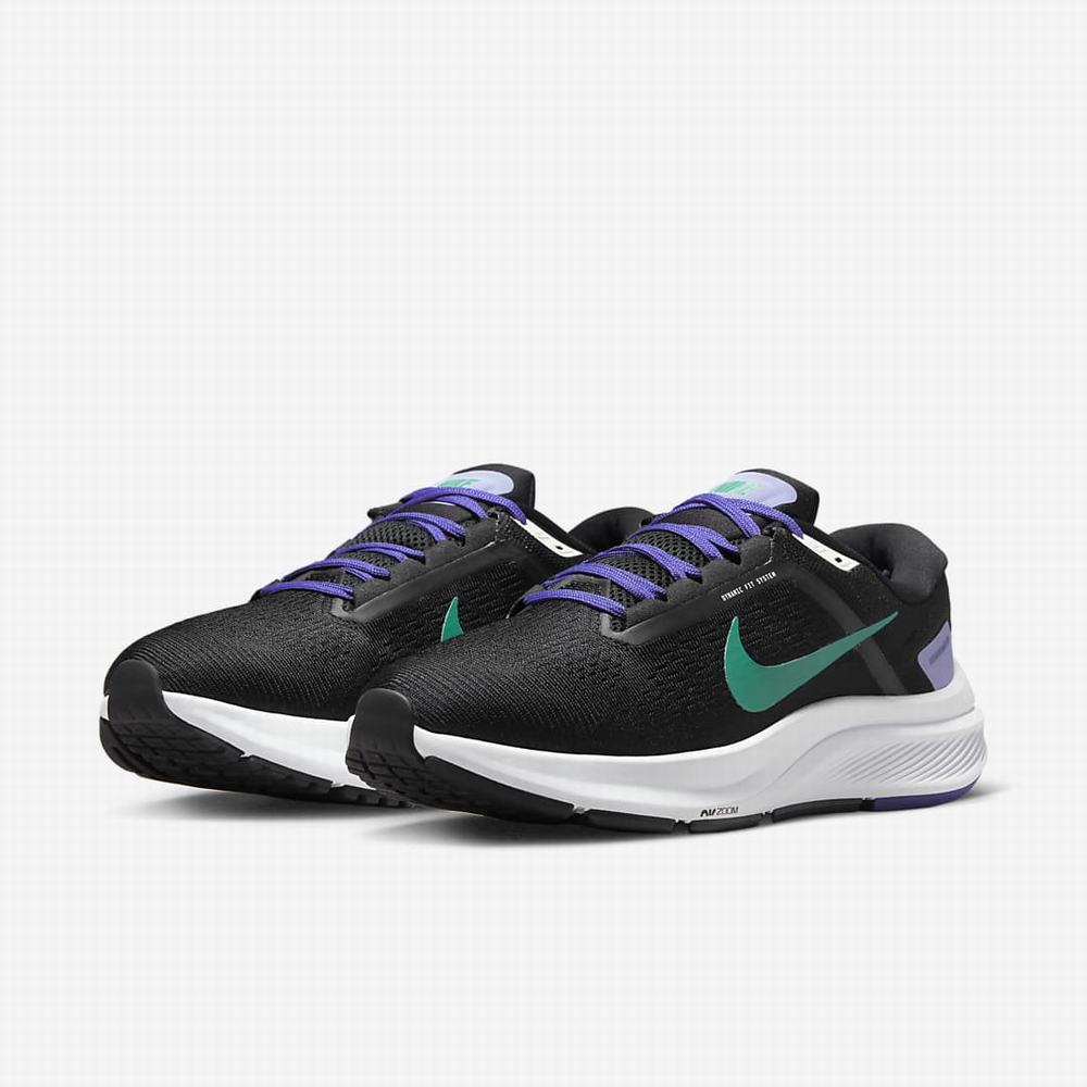 Nike Air Zoom Structure 24 Női Futócipő Fekete Zöld | NI4673-N59