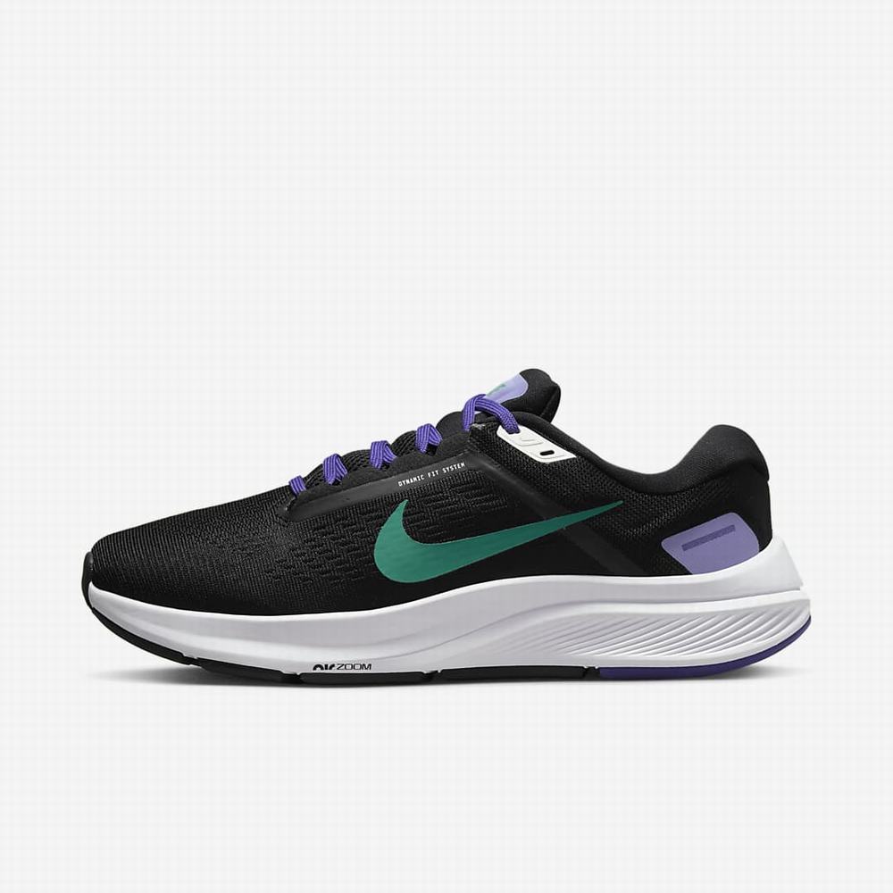 Nike Air Zoom Structure 24 Női Futócipő Fekete Zöld | NI4673-N59