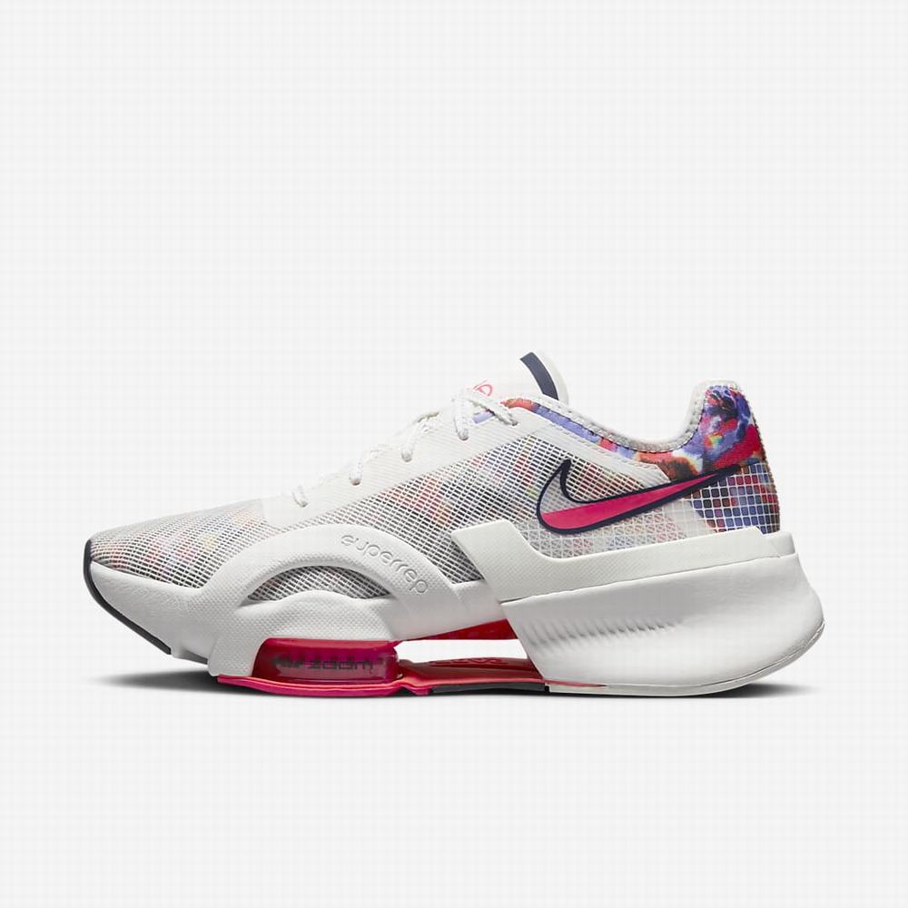 Nike Air Zoom SuperRep 3 Női Edzőcipő Fehér Fekete Kék Világos Piros Rózsaszín | NI8743-T75