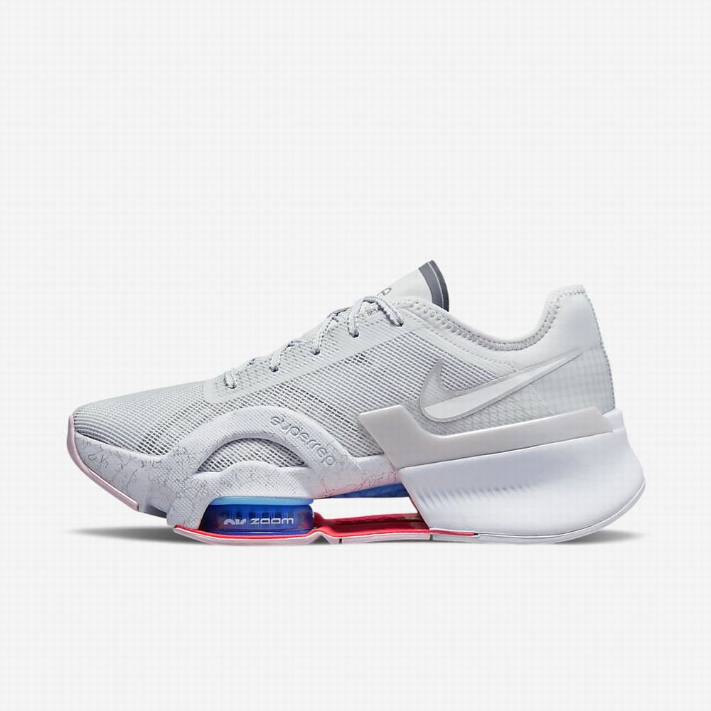 Nike Air Zoom SuperRep 3 Női Edzőcipő Platina Szürke Kék Metal Titán | NI0134-U75