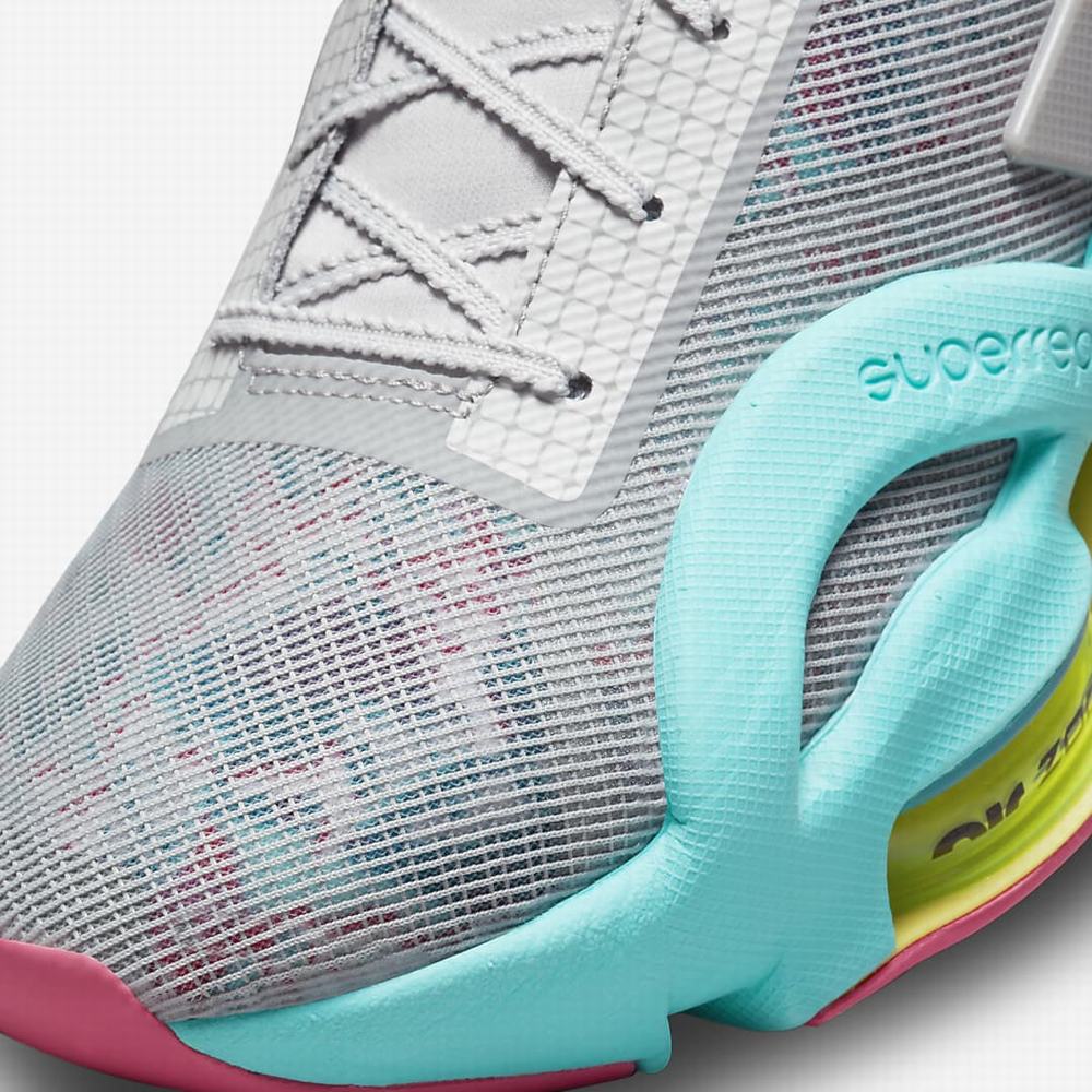 Nike Air Zoom SuperRep 3 Női Edzőcipő Világos Szürke Rózsaszín Türkiz | NI4862-J42