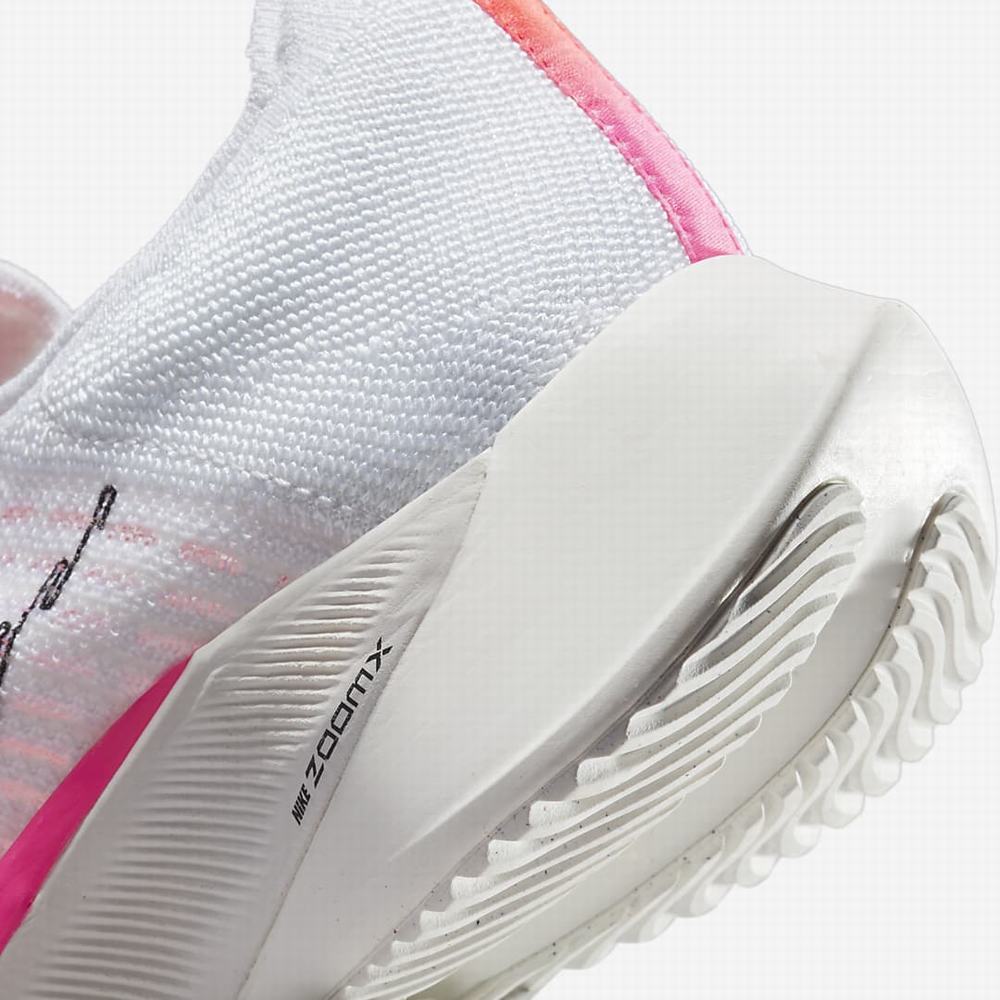 Nike Air Zoom Tempo NEXT% Flyknit Férfi Futócipő Fehér Világoskék Korall Rózsaszín Fekete | NI4705-F74